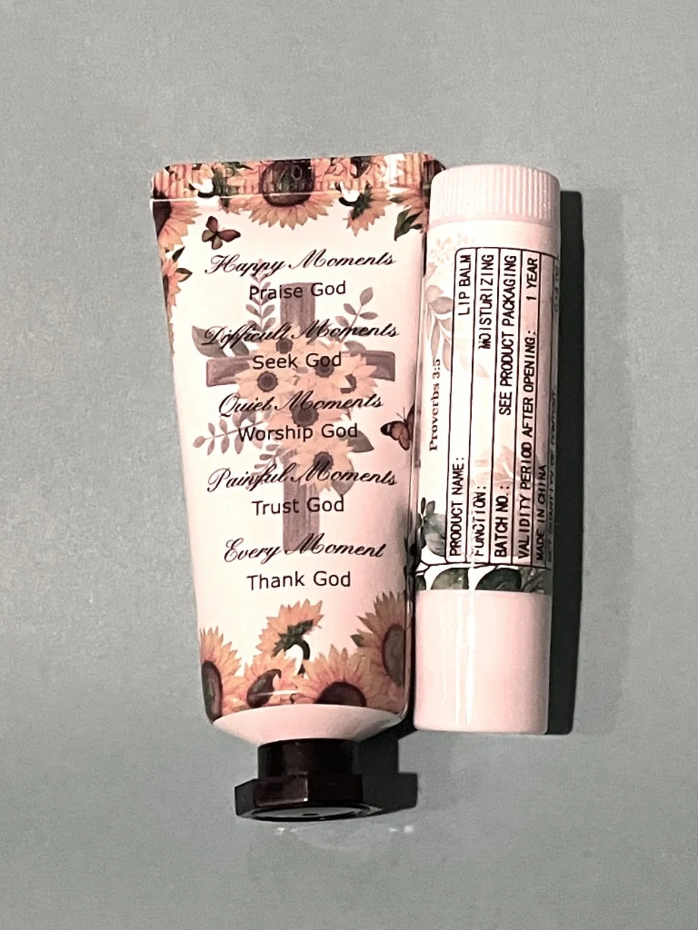 Faith Gift Set Scripture Lip Balm Hand Cream & Encouragement Card NWT